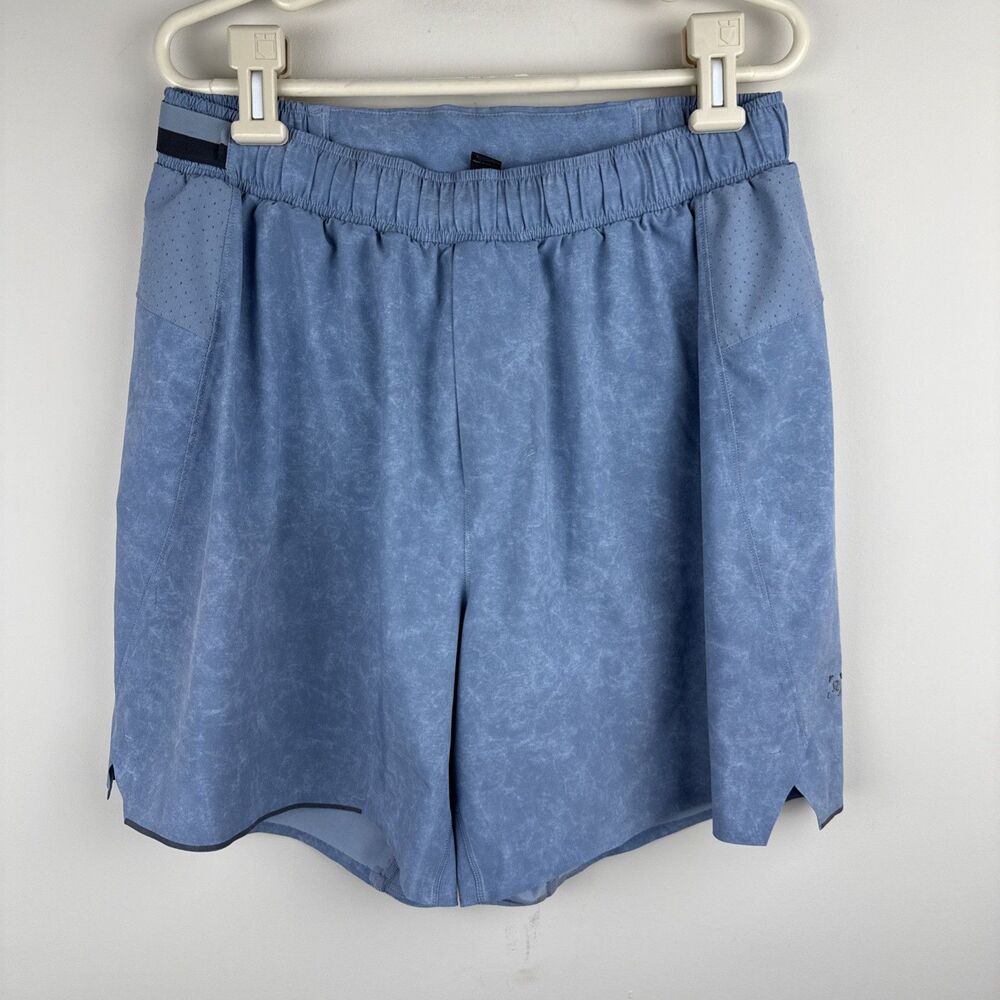 LULULEMON “Surge” Gray Blue Lined Running Training Quick Dry Shorts Size S